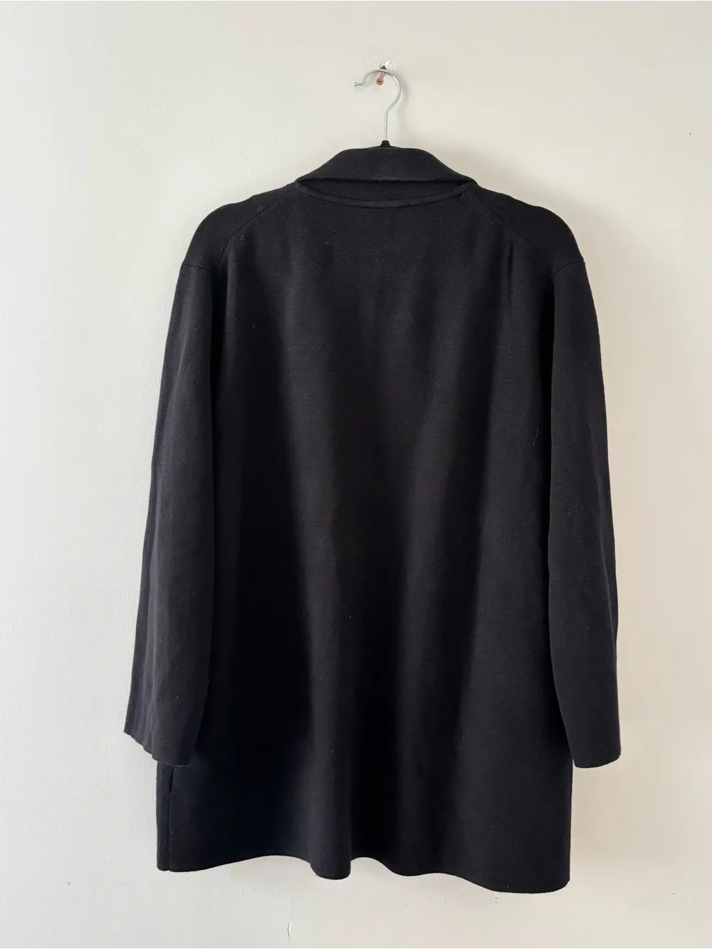 J. Crew Sophie Open Front Sweater Blazer Cardigan Thick Knit Collared Black